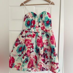 B Darlin Kids Floral Dress - Red, Green, White